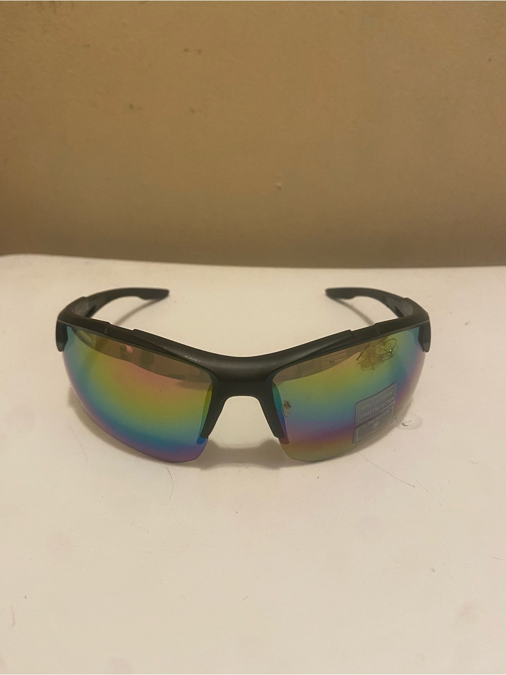 Sport Polarized Sunglasses with Rainbow Mirrored Lenses Athletic Outdoor Dadcore